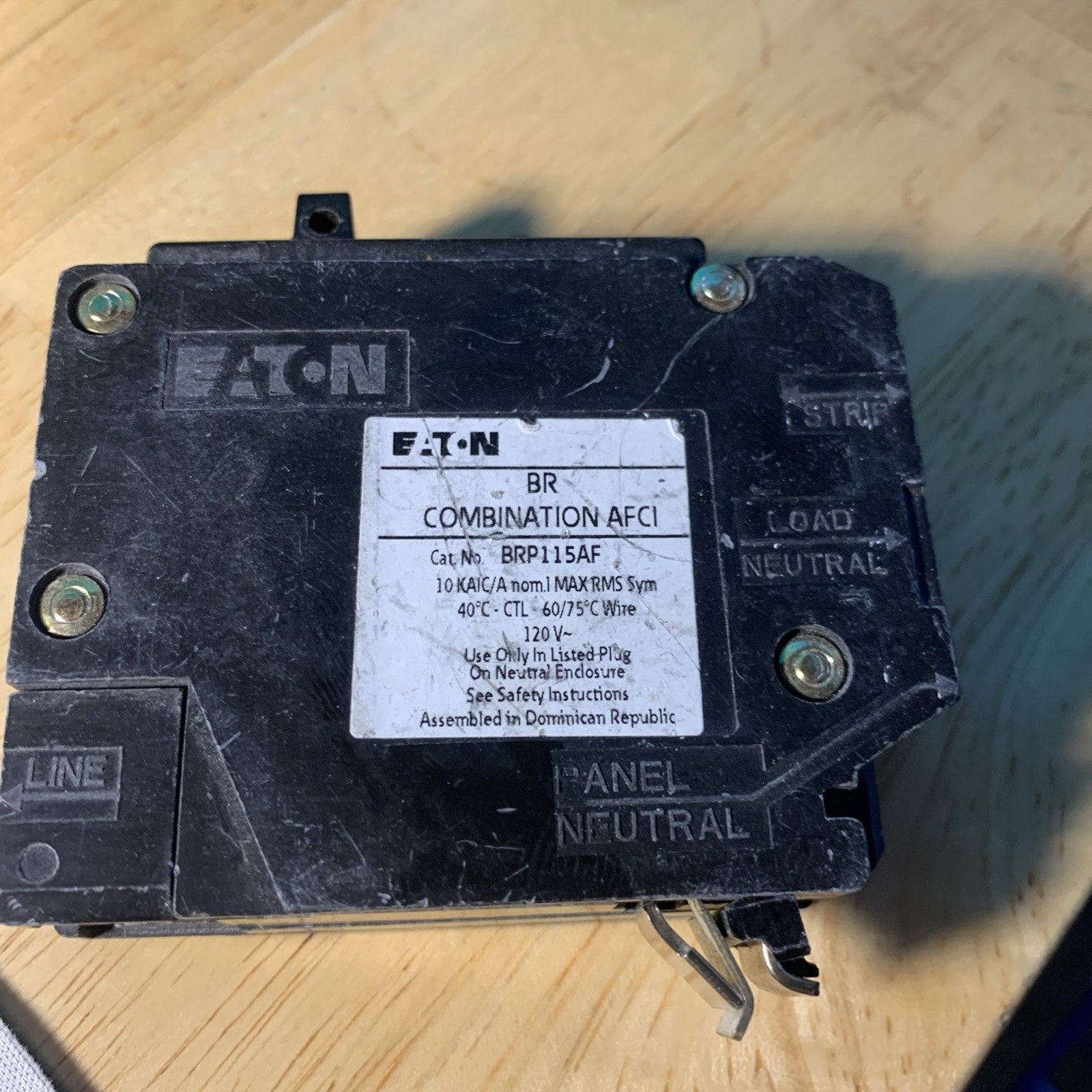 Eaton BRP115AF 120/240V 15A Single Phase Circuit Breaker