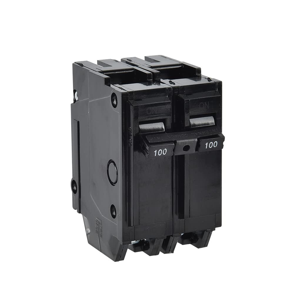 100 Amp Breaker, 2 Pole Circuit Breaker 120/240VAC 10KA Plug-in Mount
