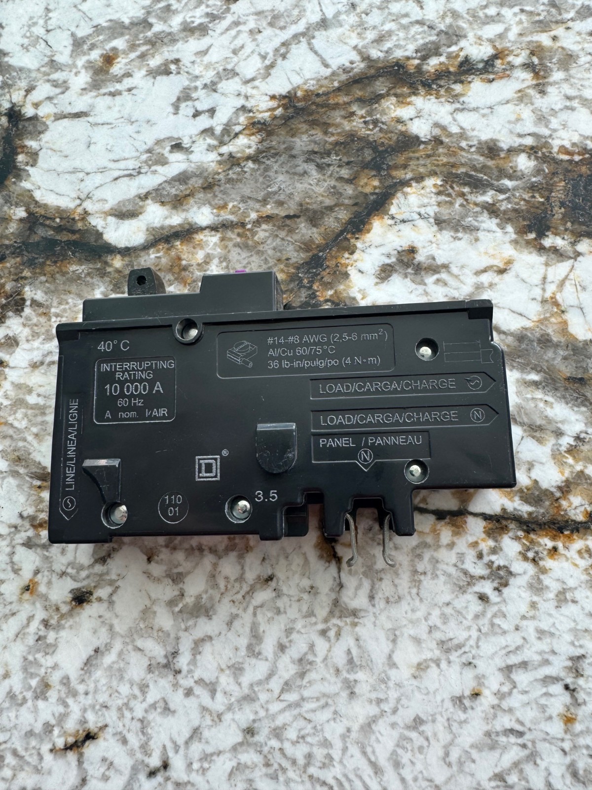 Square D HOM115PDF 15Amp 1 Pole Plug On Neutral AFCI/GFCI Circuit Breaker