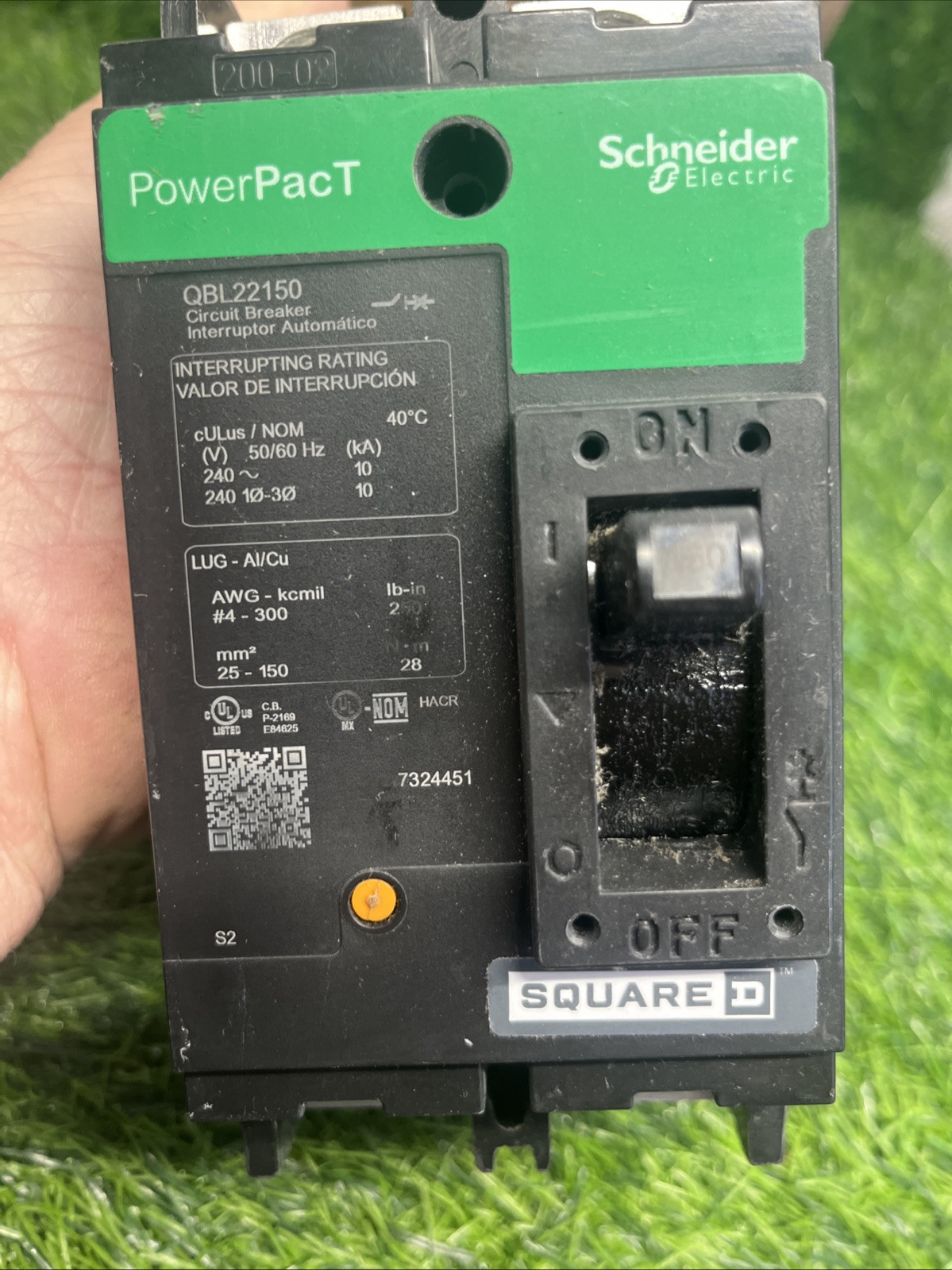 Square D PowerPact feed through Circuit Breaker 150A 2 Pole 2P 240V QBL22150 NEW