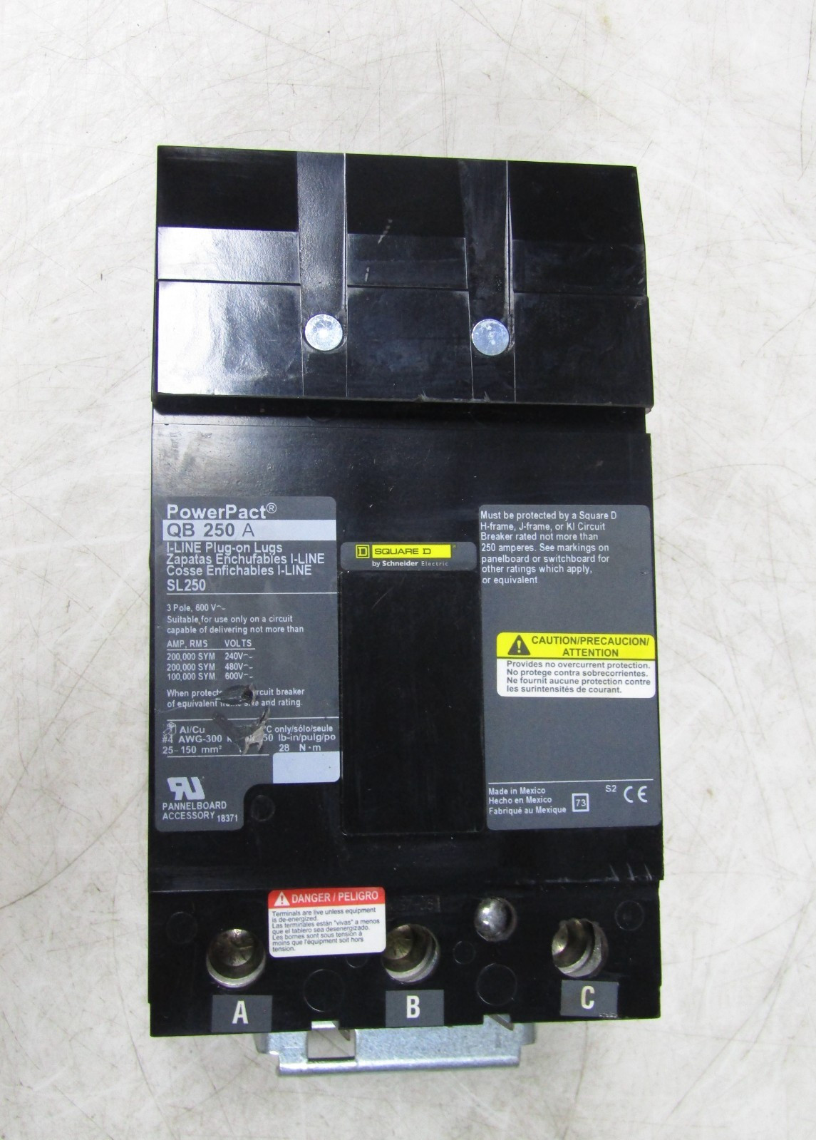🙌NEW SQUARE D 250 AMP I-LINE POWERPACT SUB-FEED LUG KIT 600 VAC 3 POLE EJB34070