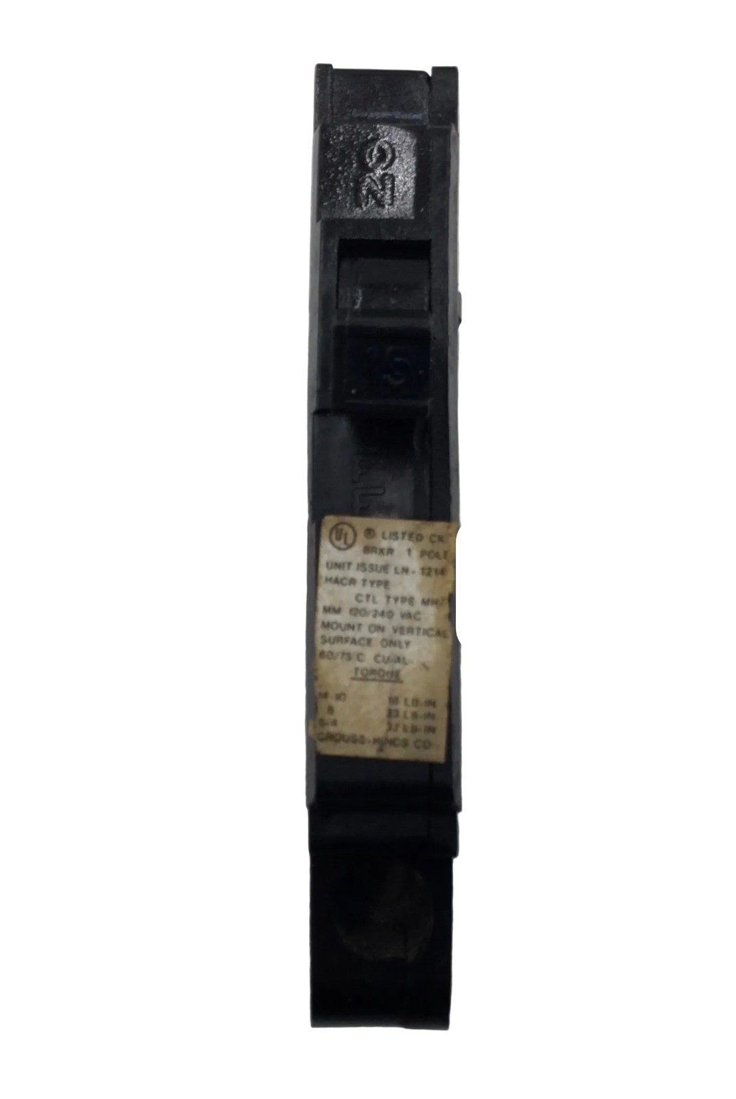 Crouse-Hinds MM115R 15 Amp 1 Pole 120/240V Circuit Breaker