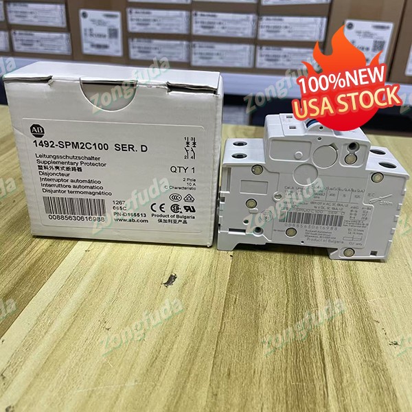 New Allen-Bradley 1492-SPM2C100 Industrial Low Voltage Protection Breaker