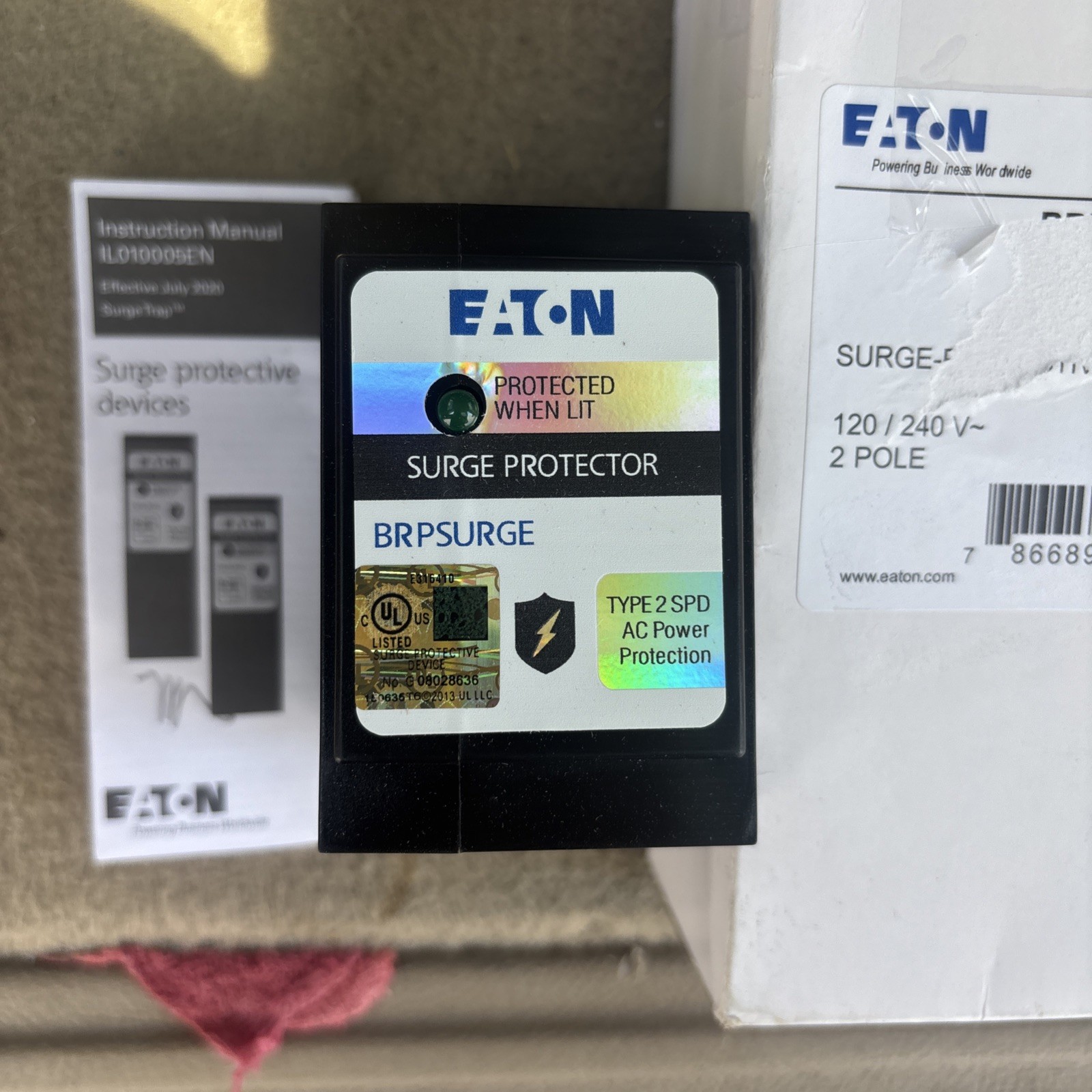NEW EATON BRPSURGE Surge Protection Device Type 2 120/240 V 2 Pole – New in Box