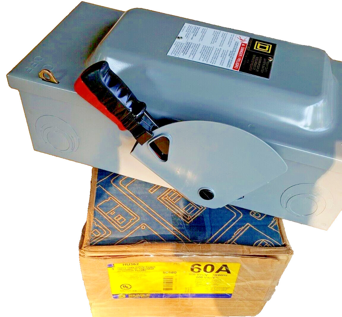 SQUARE D HU362 DISCONNECT SWITCH 60 AMP Non-Fused 600VAC (BRAND NEW)