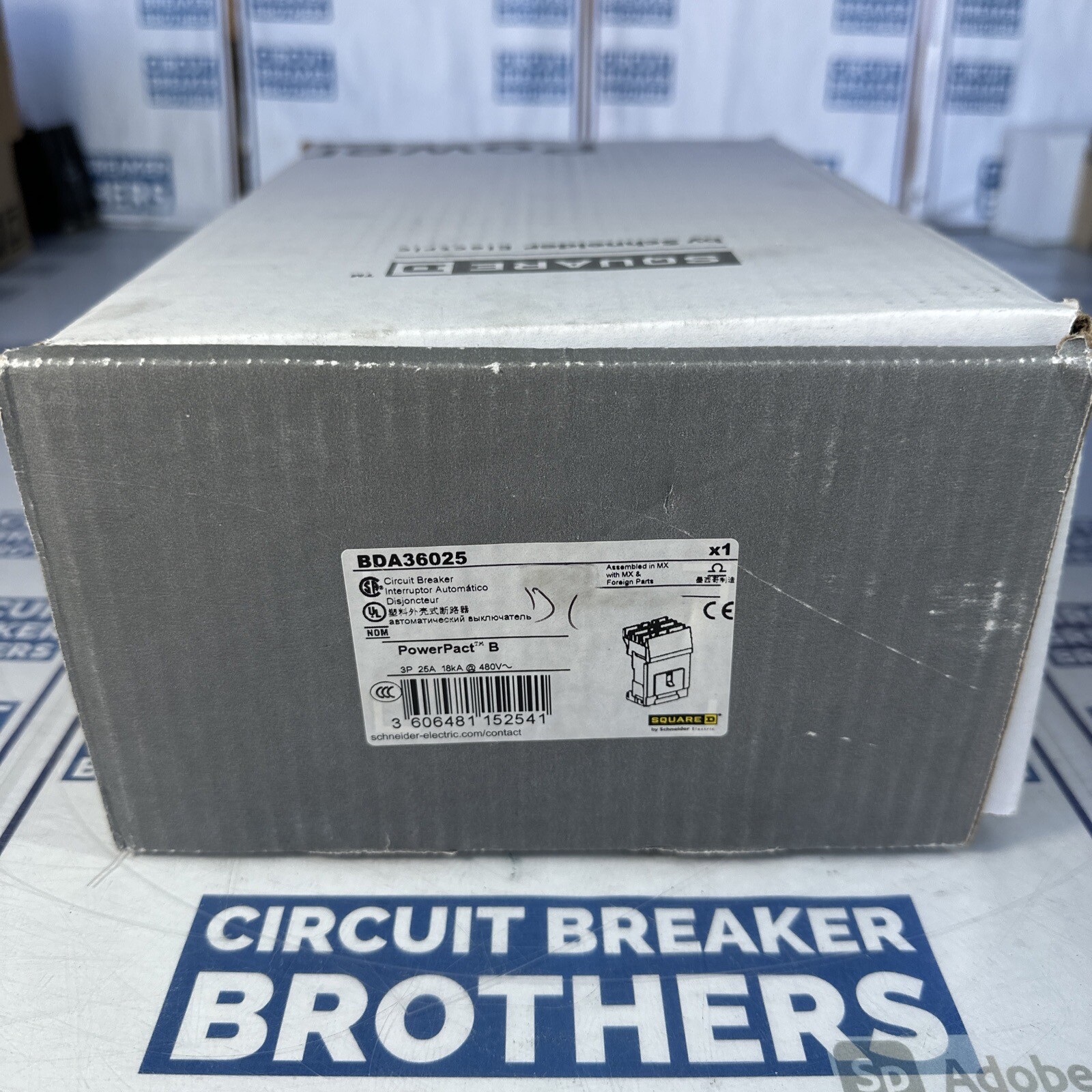 Square D BDA36025 25 Amp 600V 3 Pole I-Line Breaker-Warranty(Ship Same Day) New