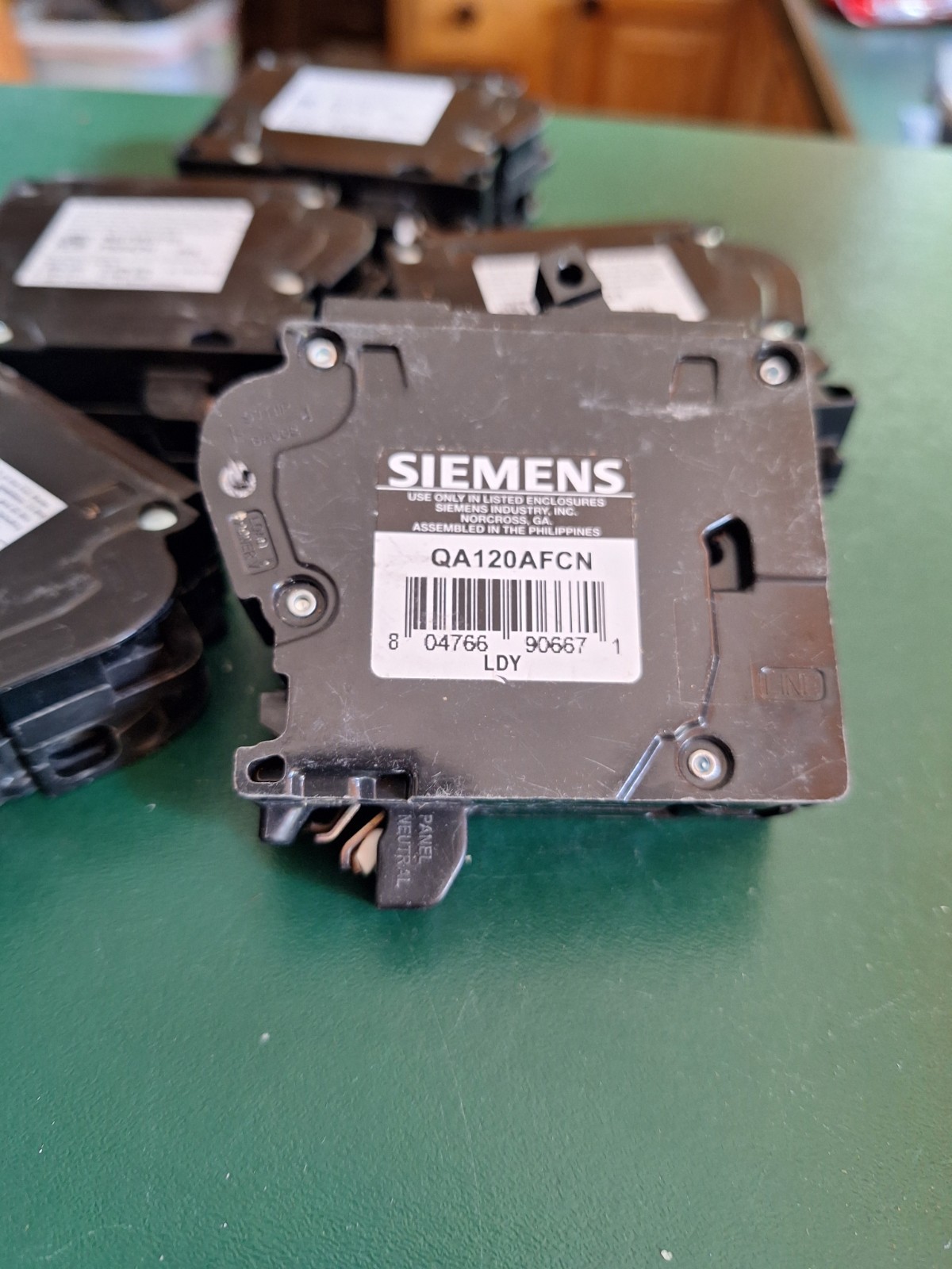 Lot Of 5 Siemens QA120AFCN 1 Pole 20 Amp combination Type Arc Fault Circut AFCI