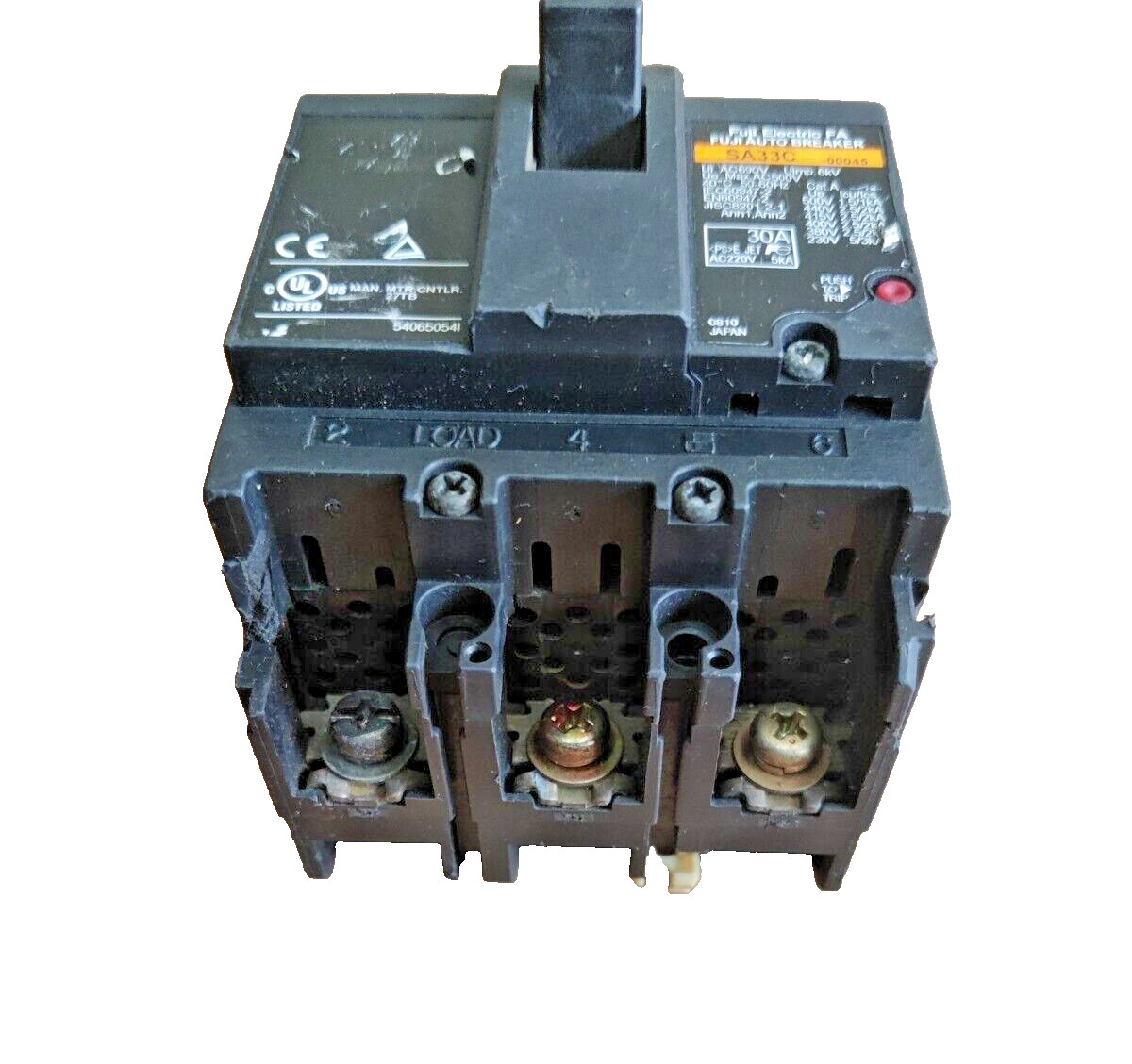 FUJI ELECTRIC FA FUJIAUTO BREAKER SA33C 30A TESTED OK FREE & FAST SHIPPING FEDEX