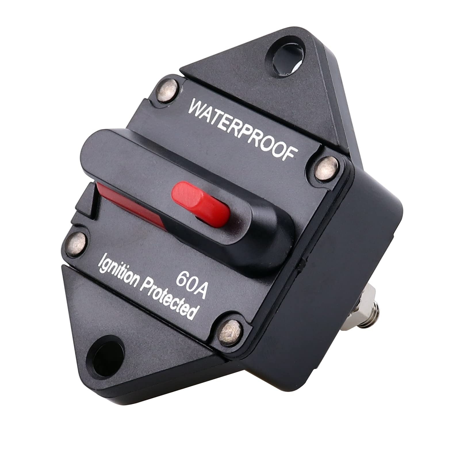Circuit Breaker 60 Amp 12V-48V DC Waterproof Manual Reset Panel Mount Marine