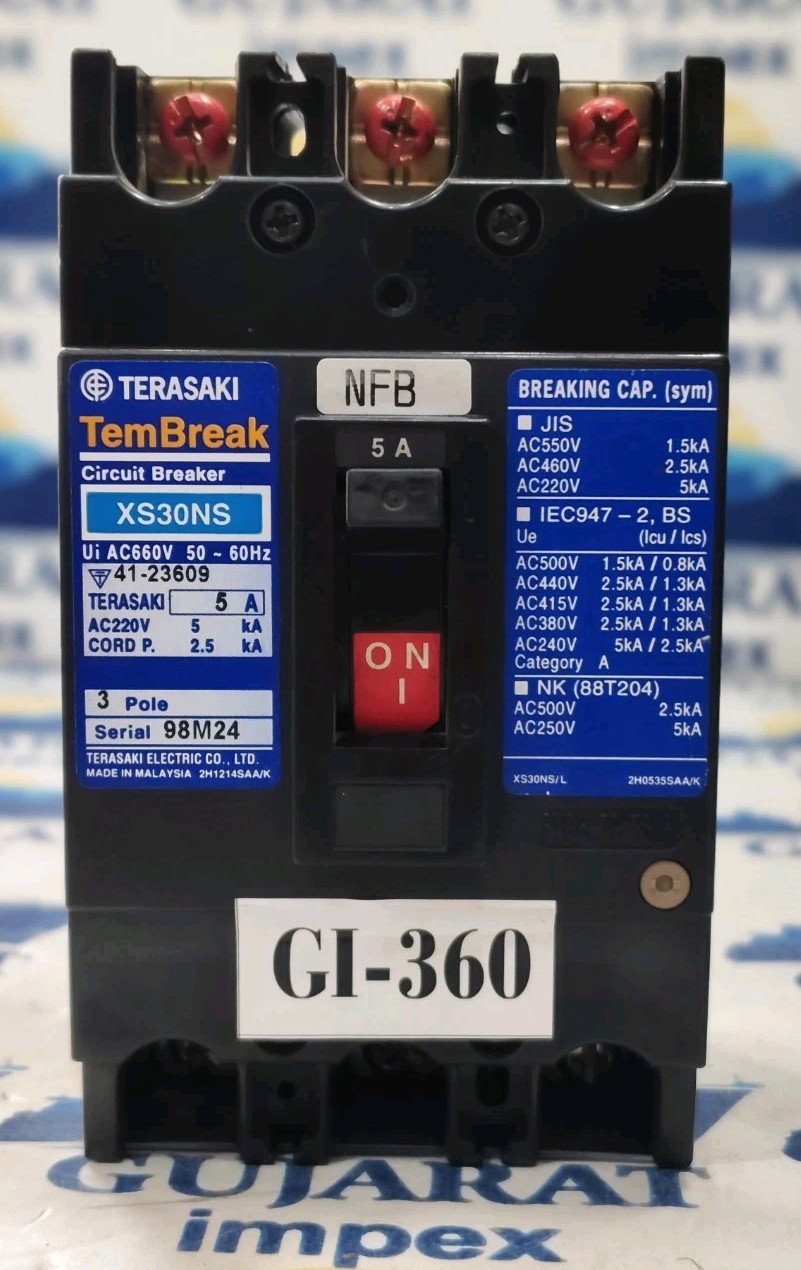 TERASAKI XS30NS CIRCUIT BREAKER 5AMP FREE 3POLE FAST SHIPPING BEST CONDITION