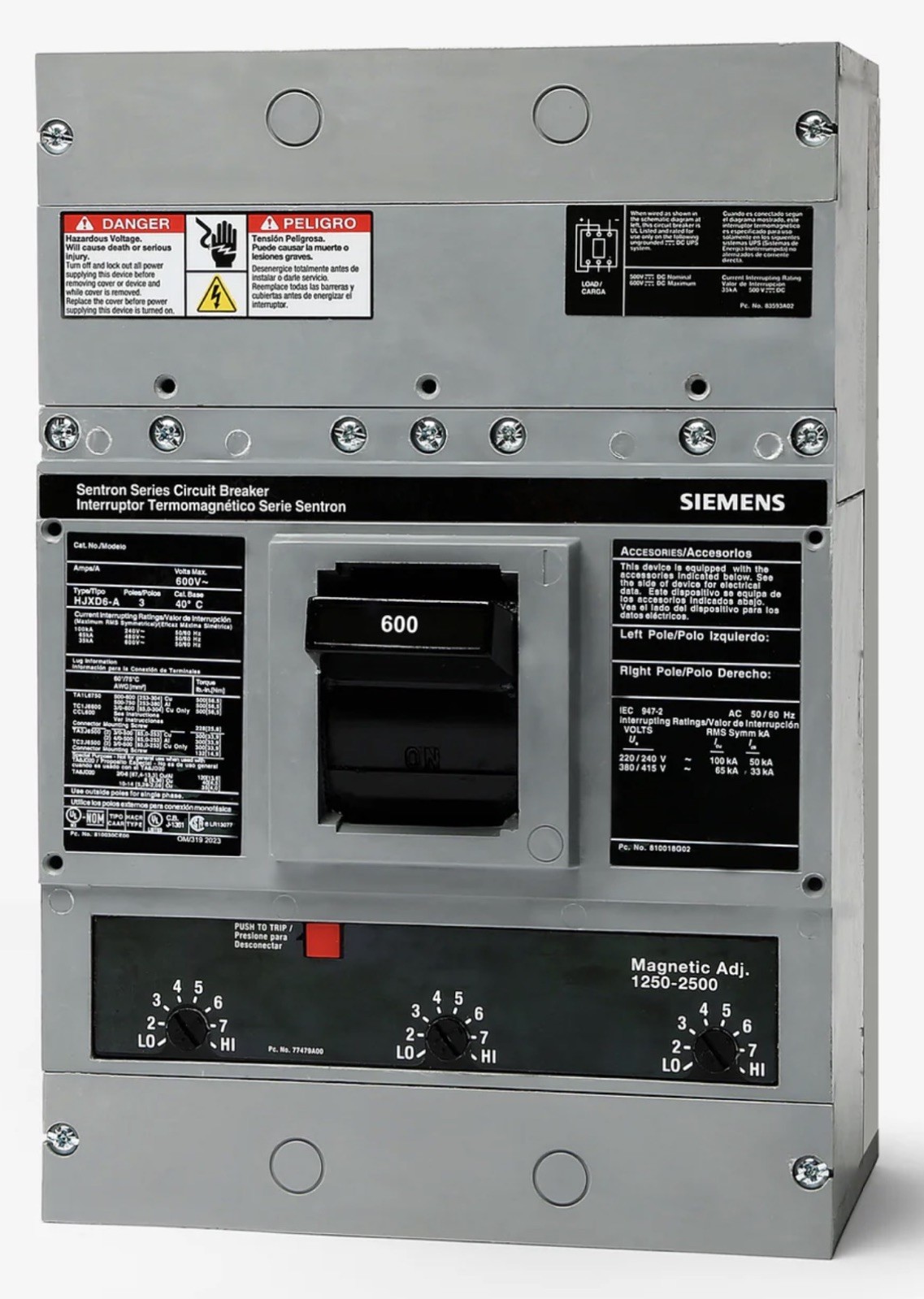 Siemens LXD63B600H 600A 600V Circuit breaker