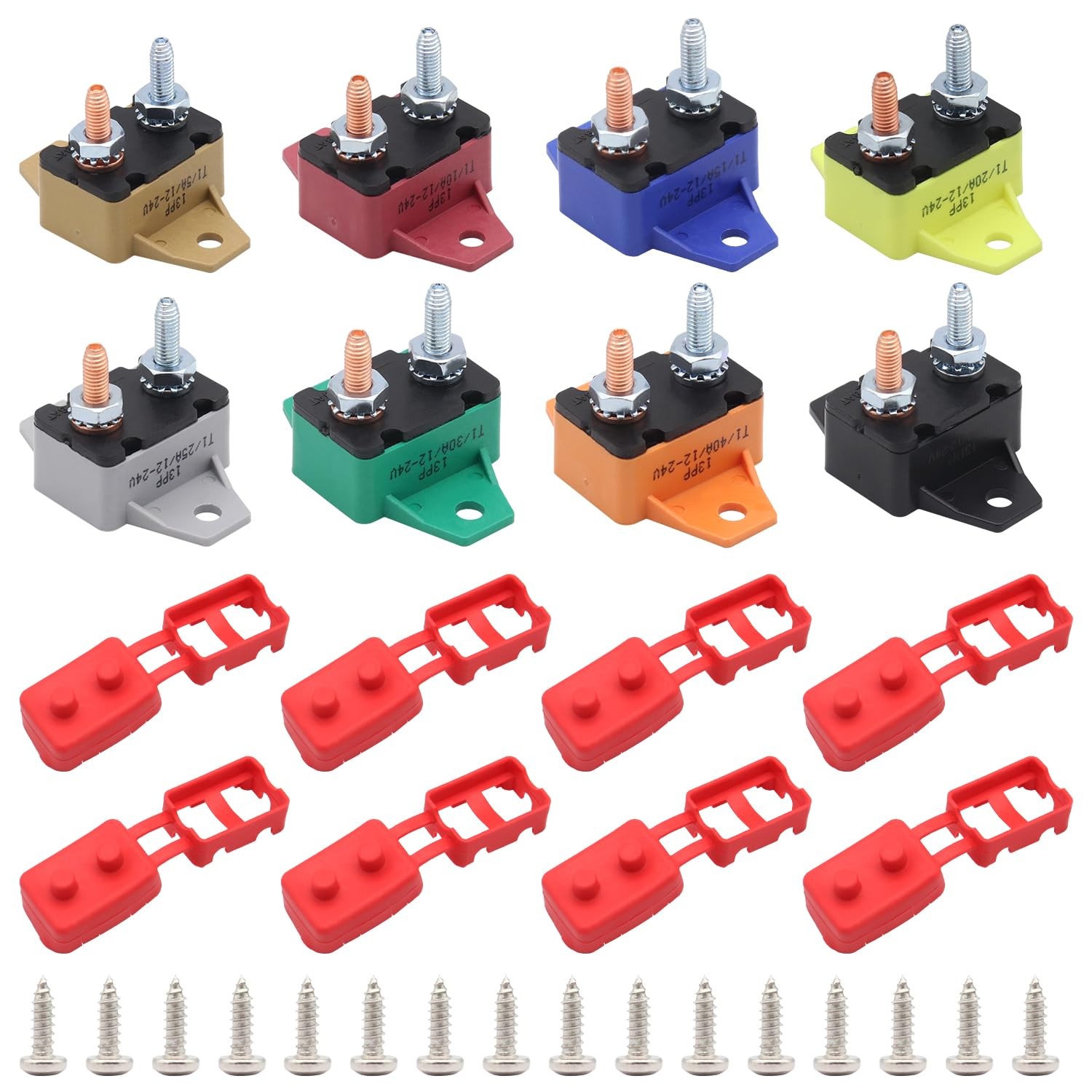 12V 24V Auto Reset Circuit Breaker with Stud Bolt and Cover 5A 10A 15A 20A 25…