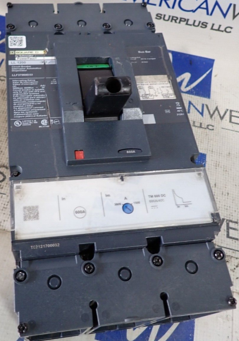 Square D Circuit Breaker LLF37060D33 500V 50kA LL1200 PowerPact TESTED