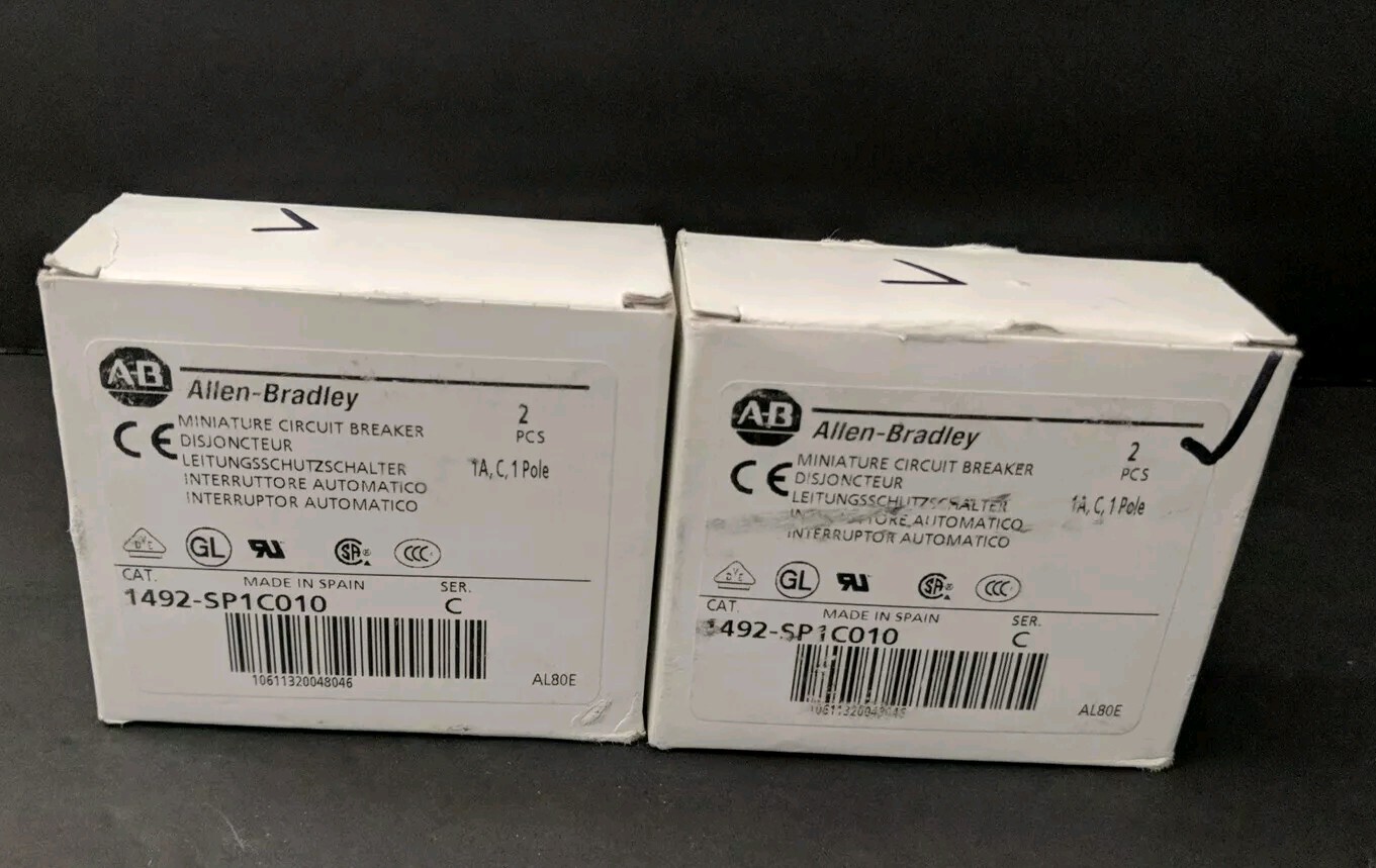 Allen Bradley 1492-SP1C010 1 Pole 1 Amp Circuit Breaker SER. C 2 Pack