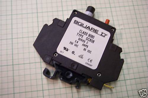 SQUARE D MODEL 9080GCB-08 CIRCUIT BREAKER 1P 0.8A NEW CONDITION IN BOX