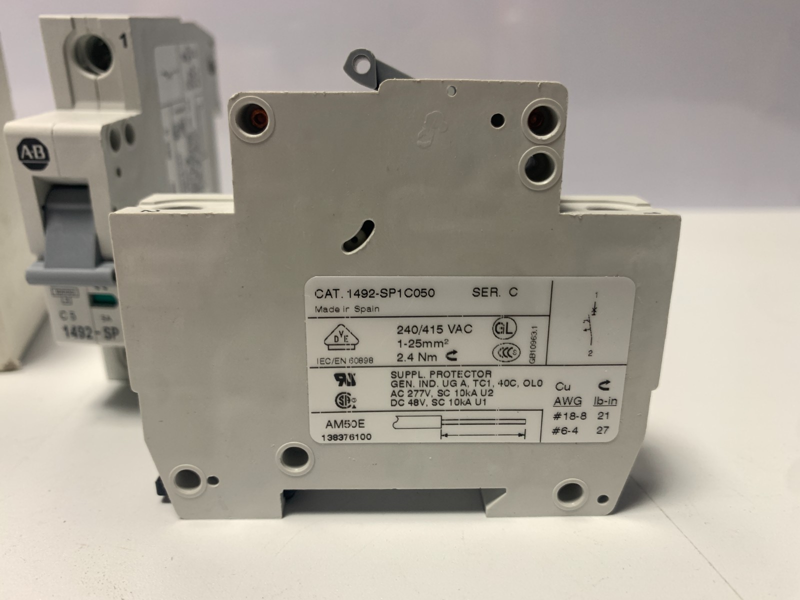 New 2pk Allen-Bradley 1492-SP1C050 Miniature Circuit Breaker 5A C Curve 1-Pole