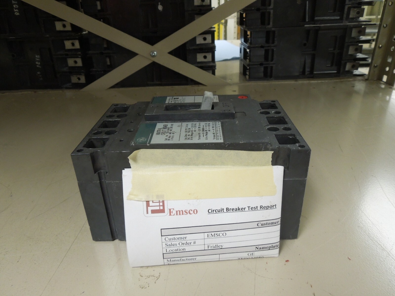 GE TED134080 Circuit Breaker 80A 3P 480V AC 250V DC Tested Used