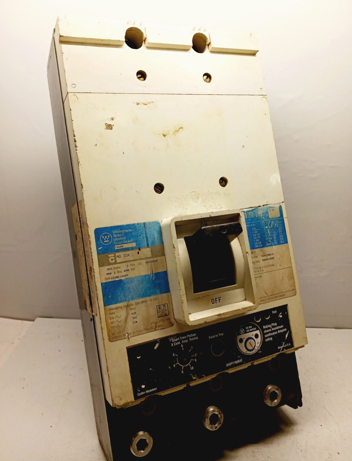Westinghouse 800 Amp Circuit Breaker 3 Pole 600 VAC MDS3800F
