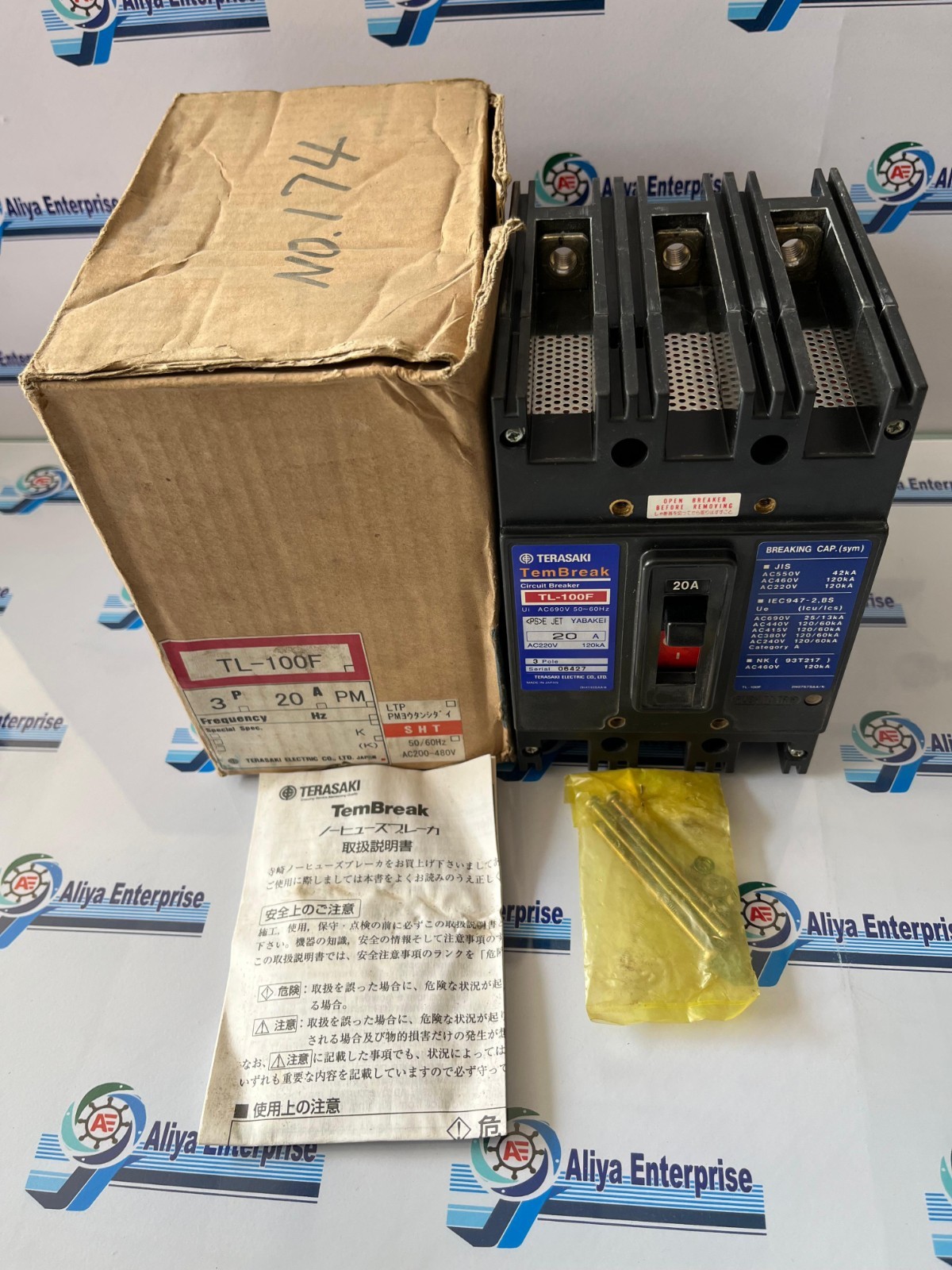 TERASAKI TL 100F 20A 3POLE CIRCUIT BREAKER FREE FAST SHIPPING MADE IN JAPAN