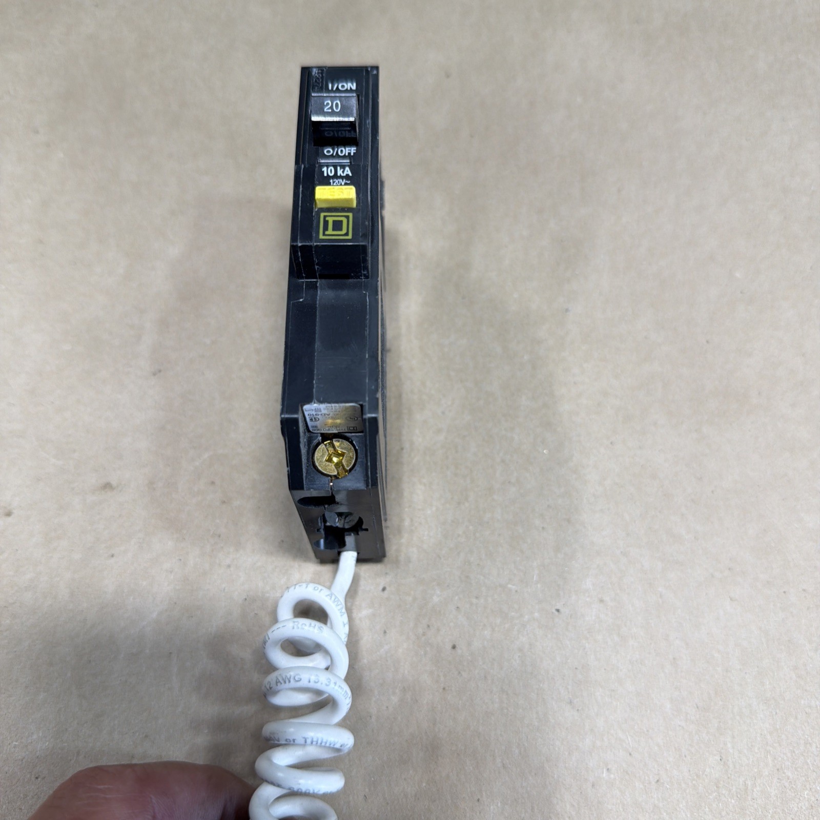 1X Square D QOB120EPD Equipment Protective Device 1 Pole 20 Amp Circuit Breaker
