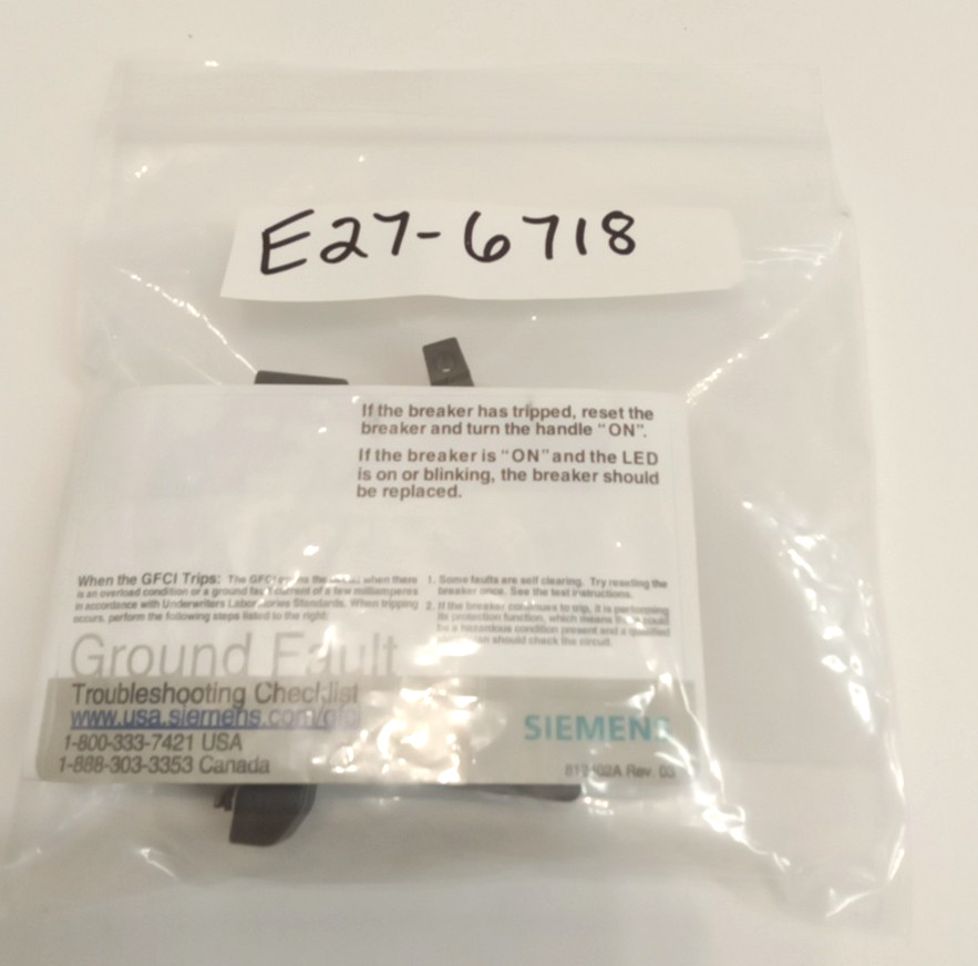 Siemens QF120AN Circuit Breaker GFCI 20A 1-Pole 120VAC Plug-On Neutral Self Test
