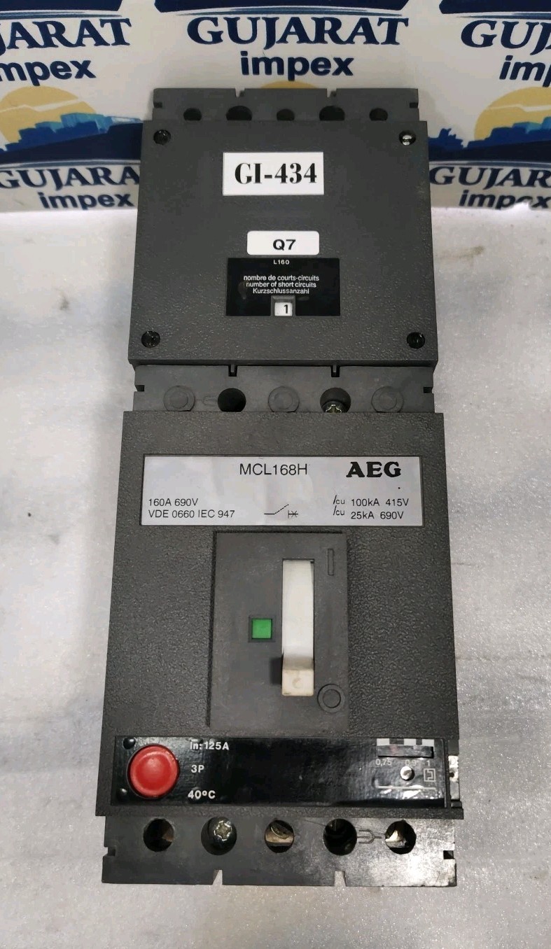 AEG MCL168H, MCLbs168H, 3-POLE 125AMPS CIRCUIT BREAKER 100KA 415V