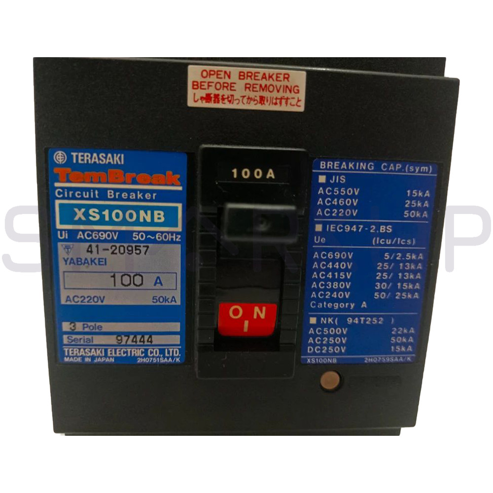 New In Box TERASAKI XS100NB 3P 100 A Circuit Breaker