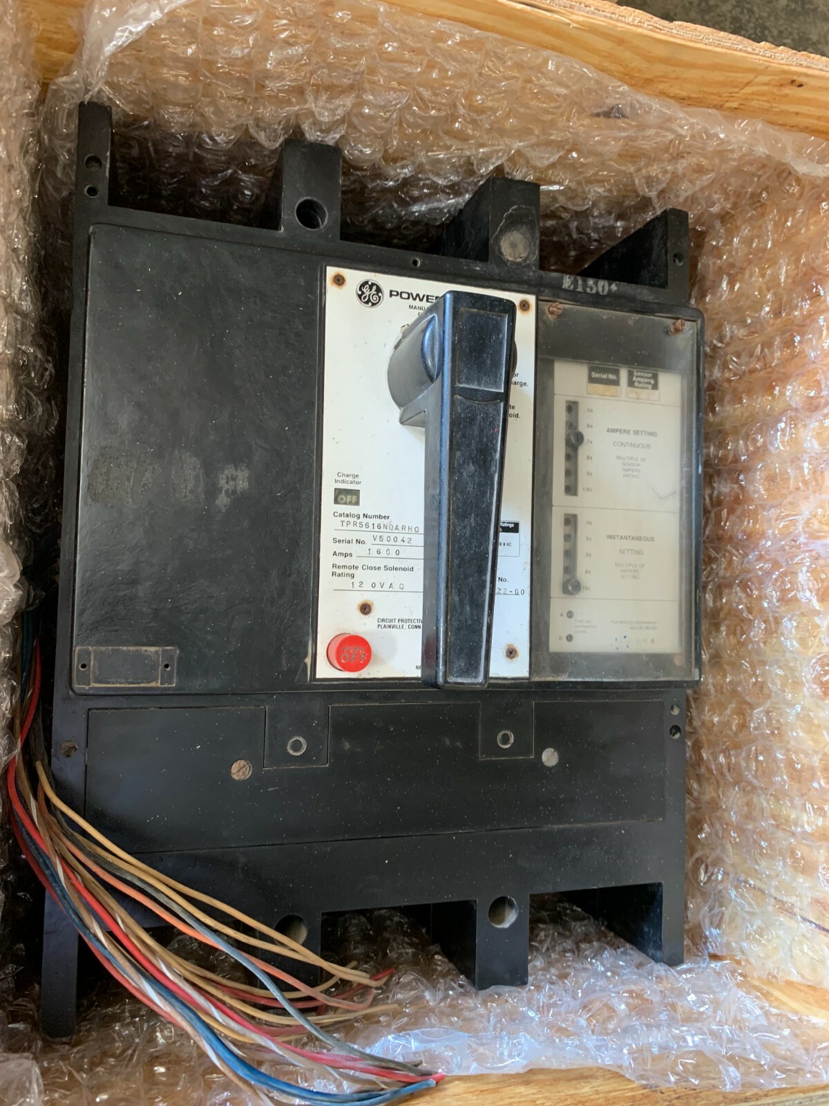 GE TPR5616N0ARHC 1600 Amp Circuit breaker S/N# V50042