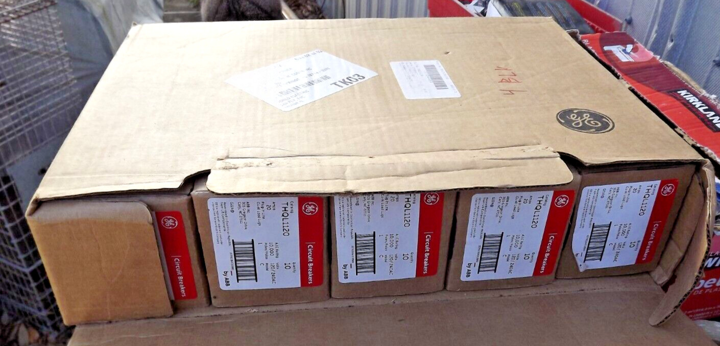 two (2) new GE General Electric THQL1120 20-Amp 1-Pole 120/240VAC Breakers