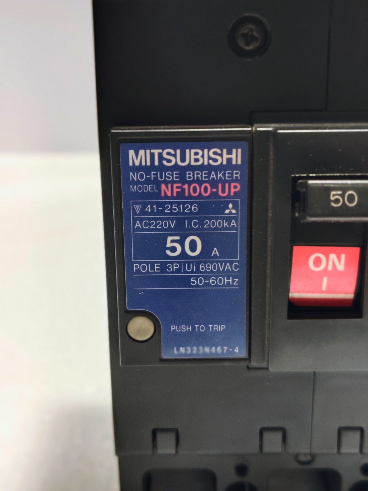 MITSUBISHI NF100-UP 50 Amp. NO-FUSE BREAKER MCCB 3 POLE (NEW) (FREE SHIPPING)