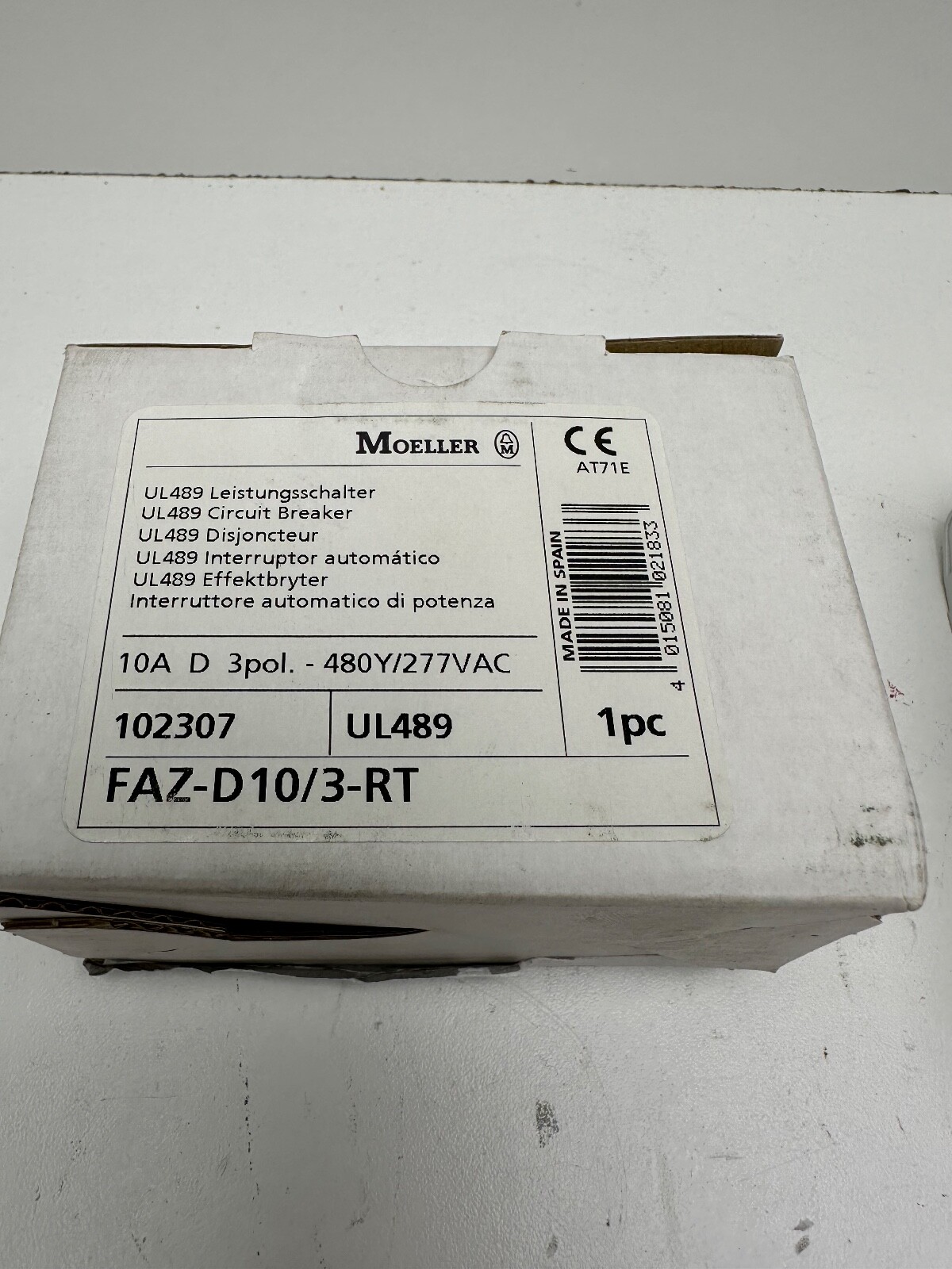 Moeller FAZ-D10/3-RT 3P 10A Circuit Breaker New