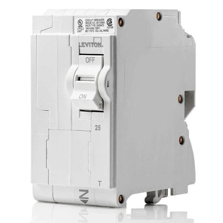Leviton LB225-T 2 Pole 25 Amp Plug On Standard Branch w/ Hydraulic Trip 120/240V