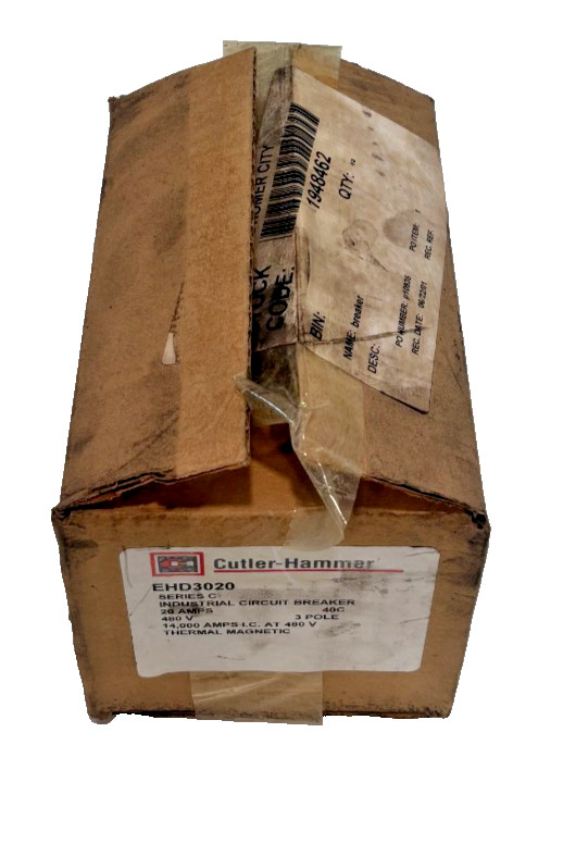 CUTLER HAMMER EHD3020 – 20A, 3P, 480 VOLT INDUSTRIAL CIRCUIT BREAKER, 14K – NEW