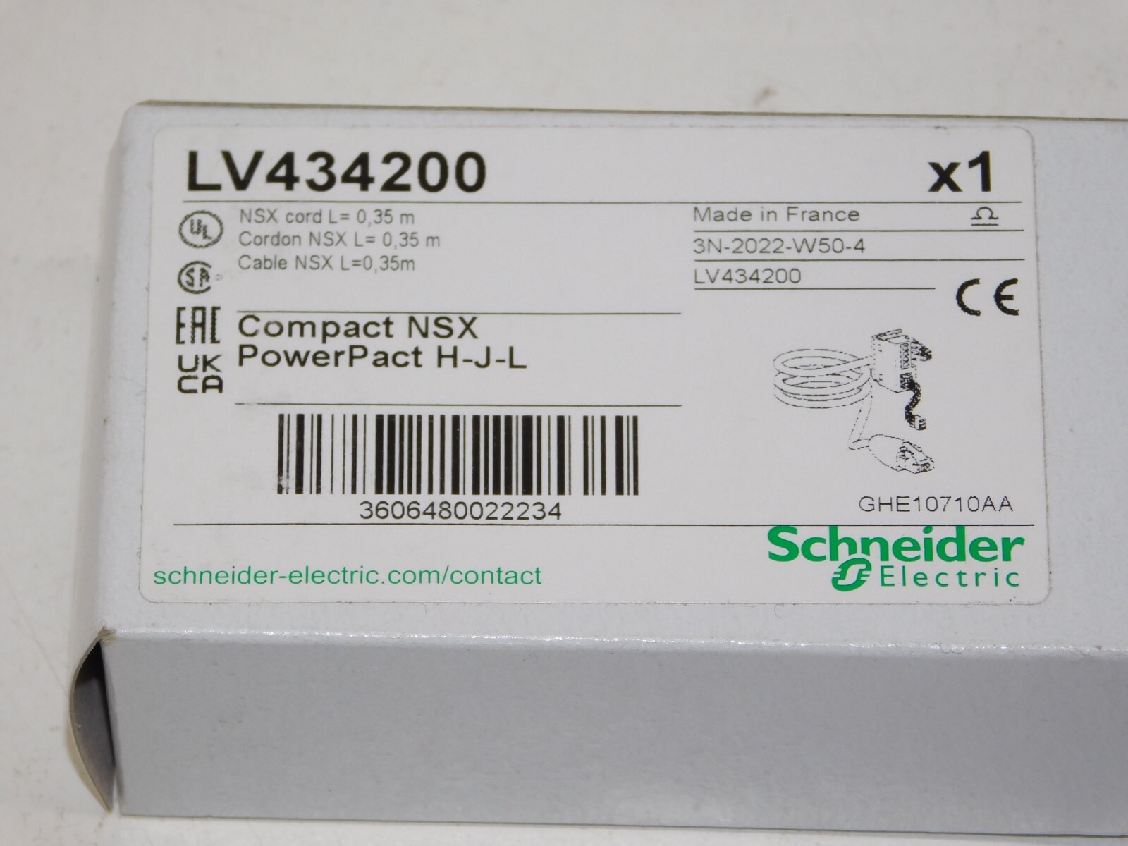New Schneider Electric LV434200 Compact NSX Cord PowerPact H-J-L Cable Module