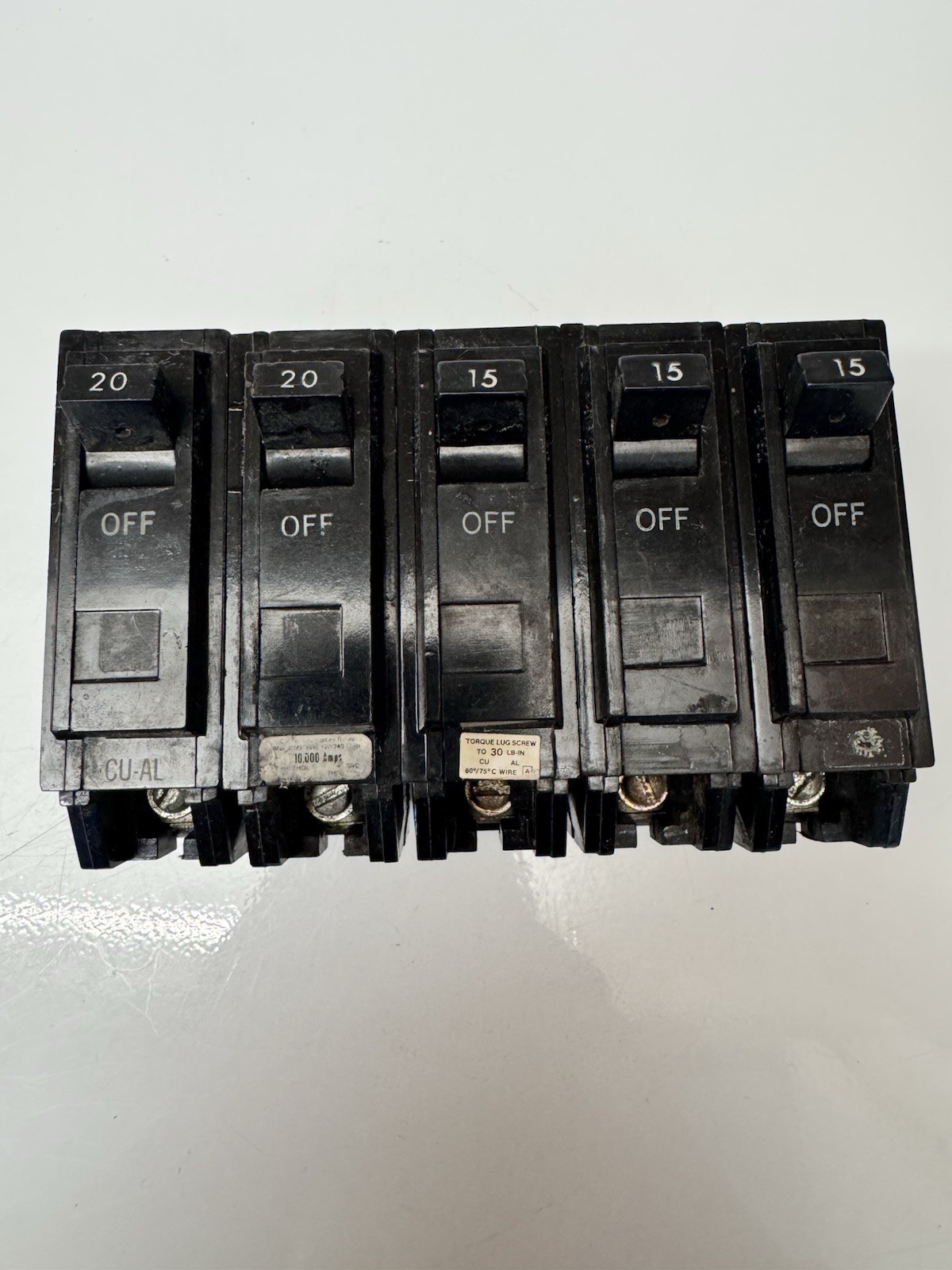 (5-Pack) GE TQL1120 20-Amp 1-Pole TQL-AC Circuit Breaker 20A 1P – Lot of (5)