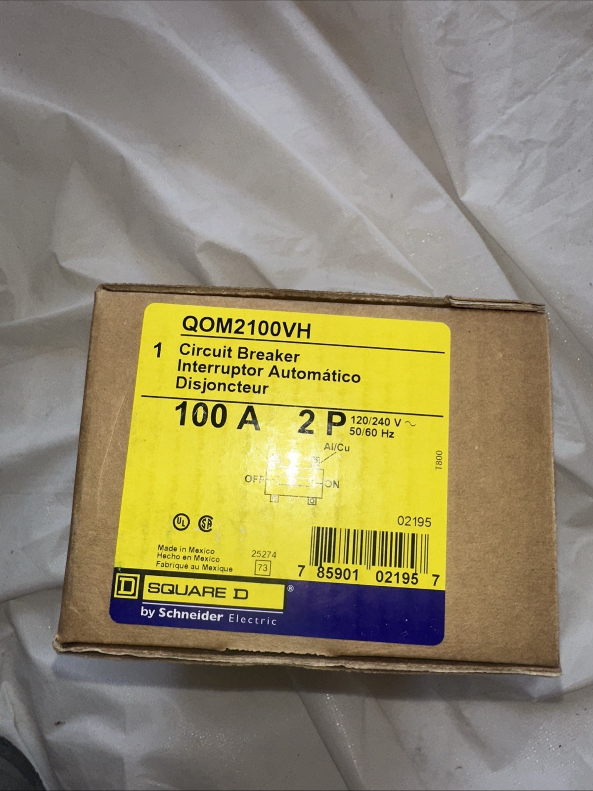 Square D QOM2100VH 100A 120/240V 2P Circuit Breaker NEW FACTORY SEALED US SELLER