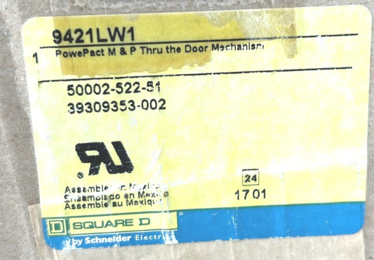 New Square D 9421LW1 PowerPacT M/P Operating Mechanism 600VAC 1000A