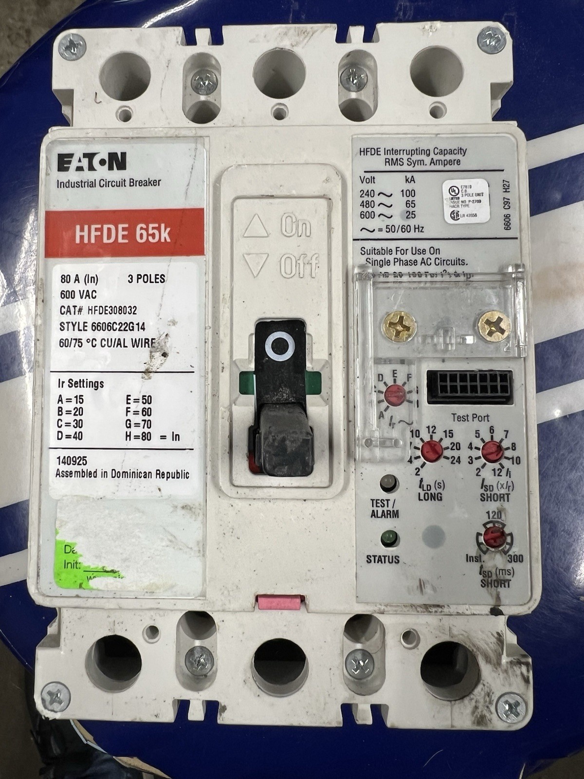 Eaton HFDE308032 80A 3 Pole Circuit Breaker – White