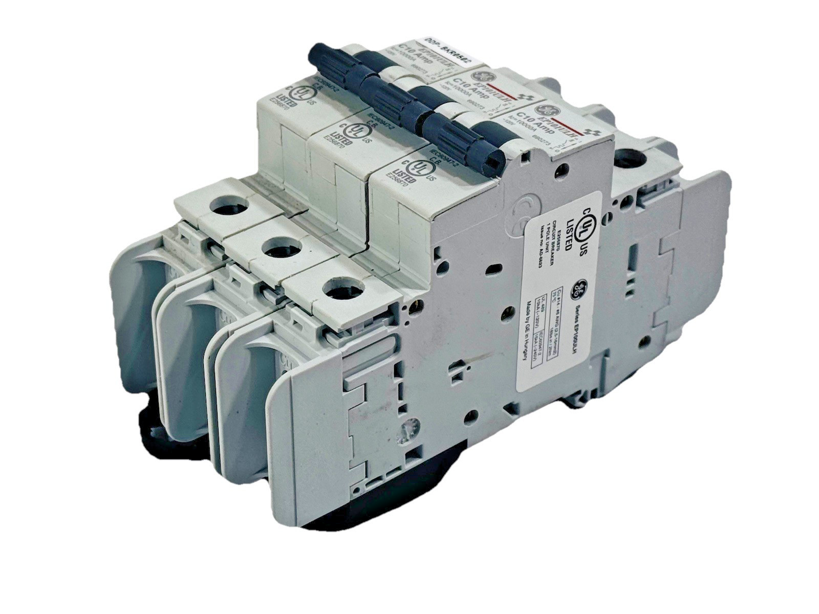 Lot of 3 GE EP101ULHC10 / 690266 E256870 10 Amp Mini Circuit Breaker 1 Pole 120
