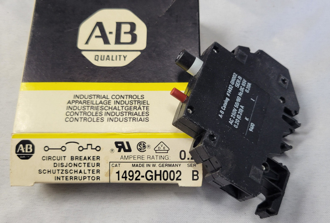 Lot of 5 Allen Bradley AB 1492-GH002 Breakers .20 Amp din rail mount Series B
