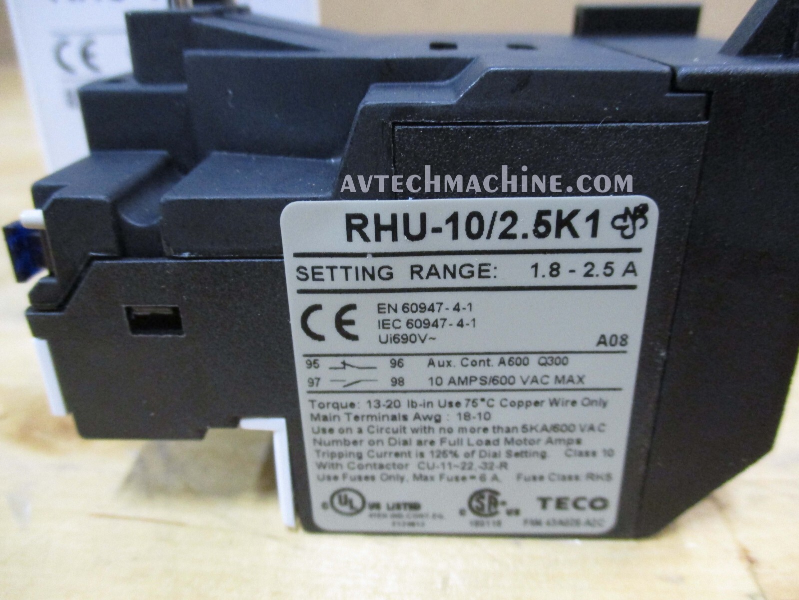 RHU-10/2.5K1 Teco Thermal Overload 2 Pole 1.8 – 2.5 Amp