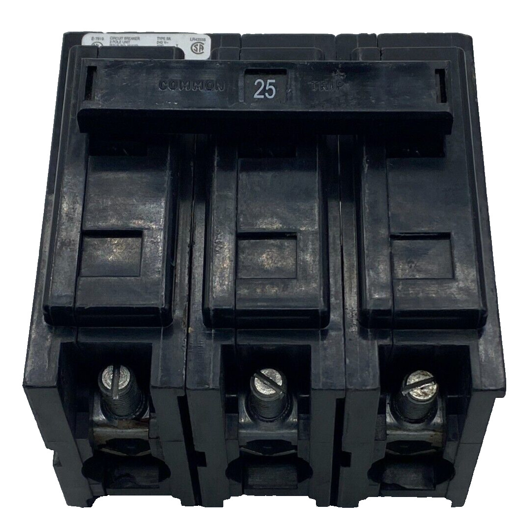 EATON BAB3025H CIRCUIT BREAKER 3 POLE UNIT TYPE BA 25 AMP 240V 🎯
