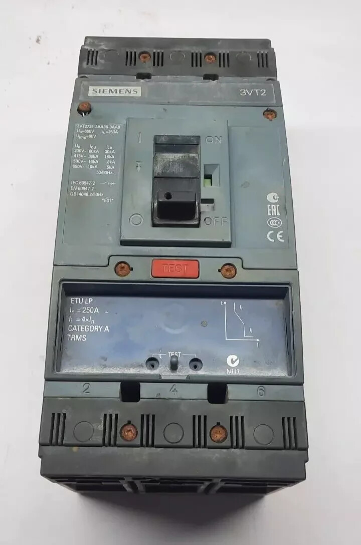 SIEMENS 3 POLE 250 AMPS 3VT2725-2AA36-0AA0 CIRCUIT BREAKER 3VT2