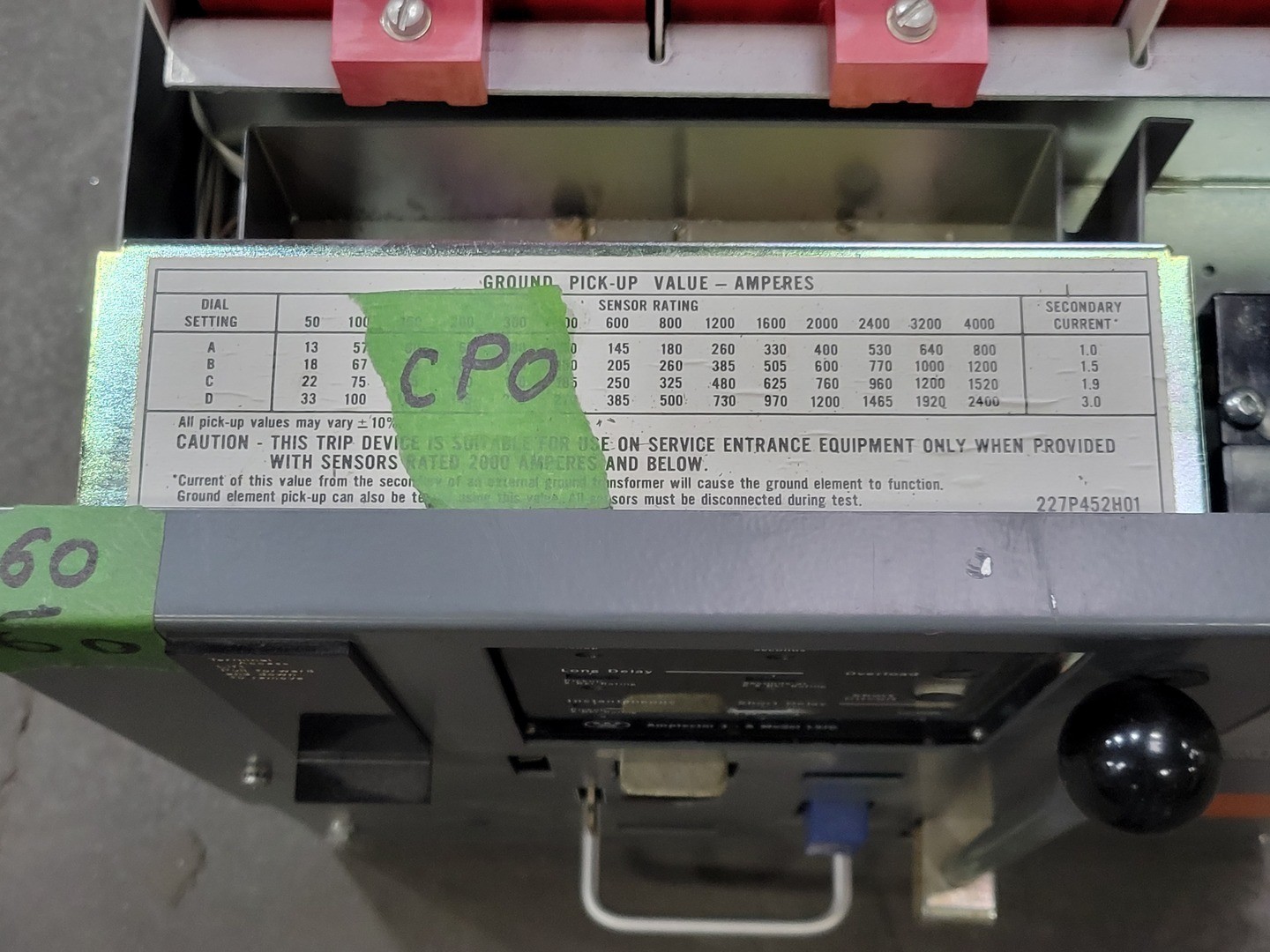 Westinghouse DS416C 1600 Amp 3 Pole Low-Voltage Power Circuit Breaker