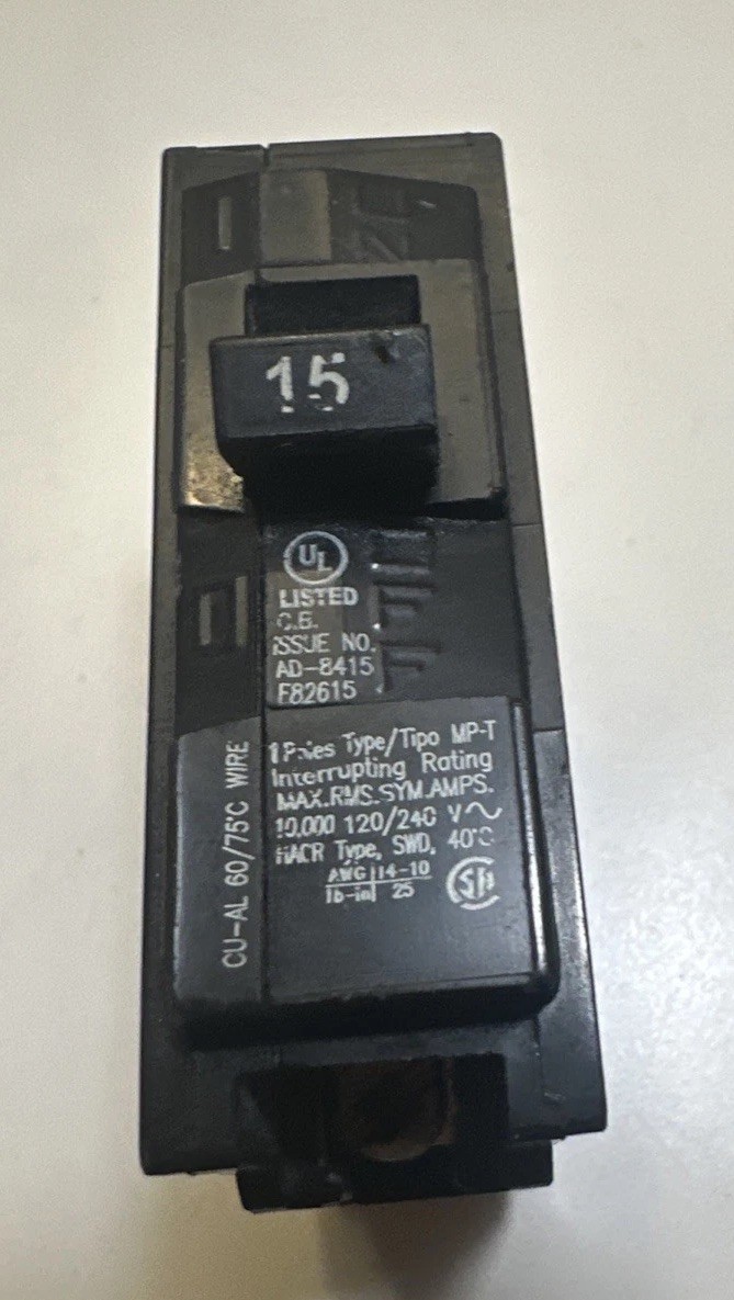 MURRAY MP115 CIRCUIT BREAKER 1 POLE 15 AMPS MP-T 115