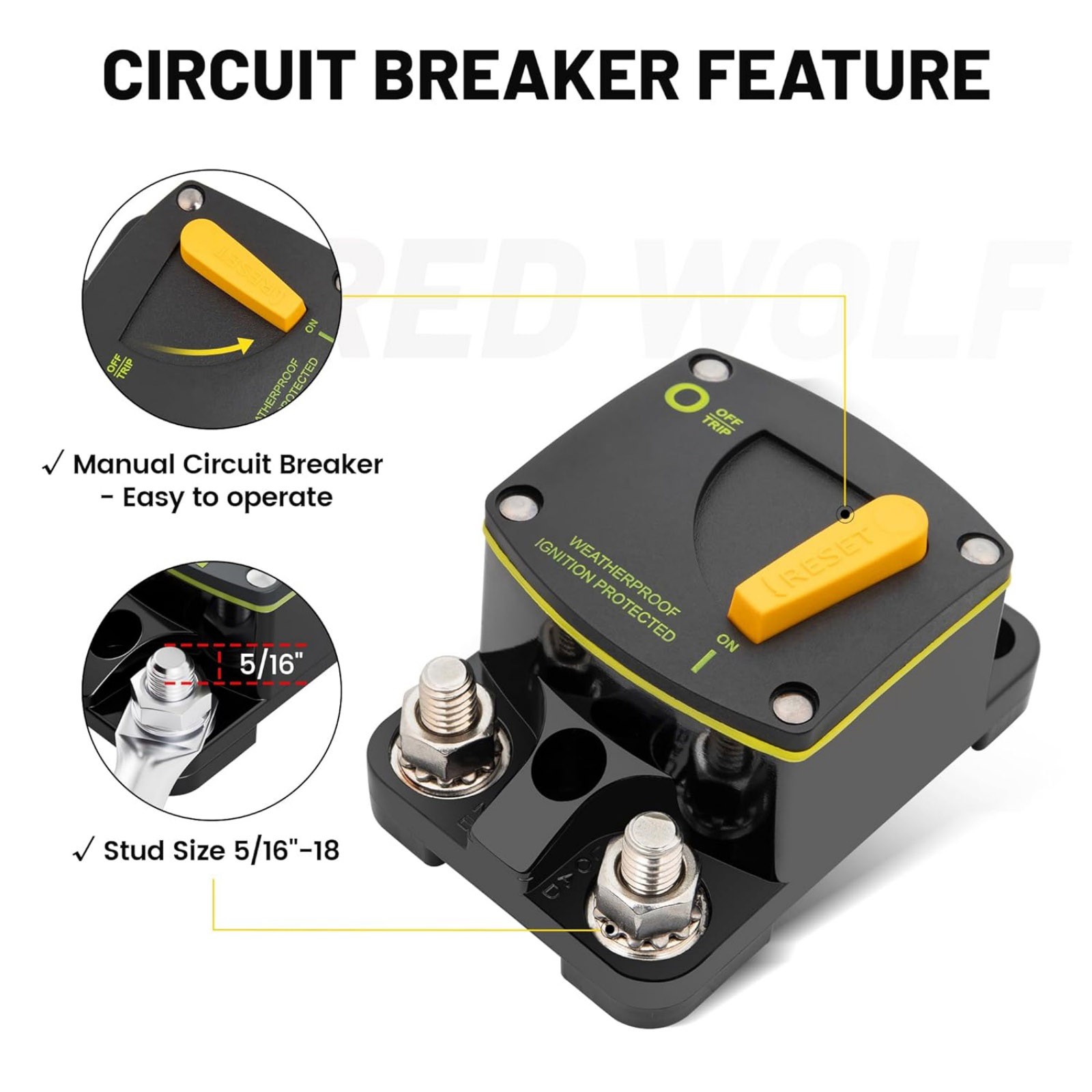 300 Amp 12-48V DC Circuit Breaker For Car Audio RV Marine Boat Truck Motors