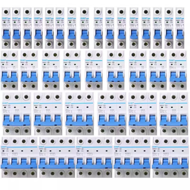 CHNT MCB NBE7 Circuit Breaker 1/2/3/4P 10A/16/20/25/32/40 to 63A Type C