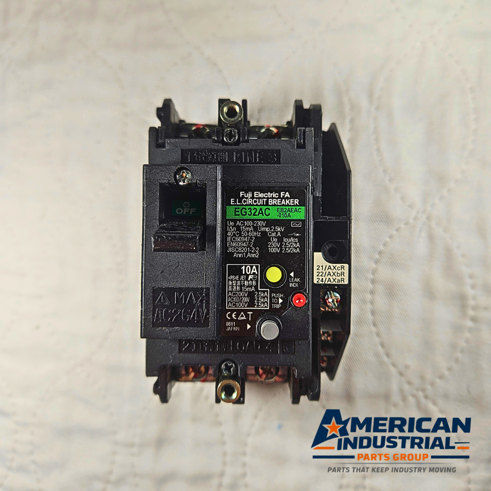 Fuji Electric FA EG32AC Circuit Breaker 10A 100-230V AC Earth Leakage – USED