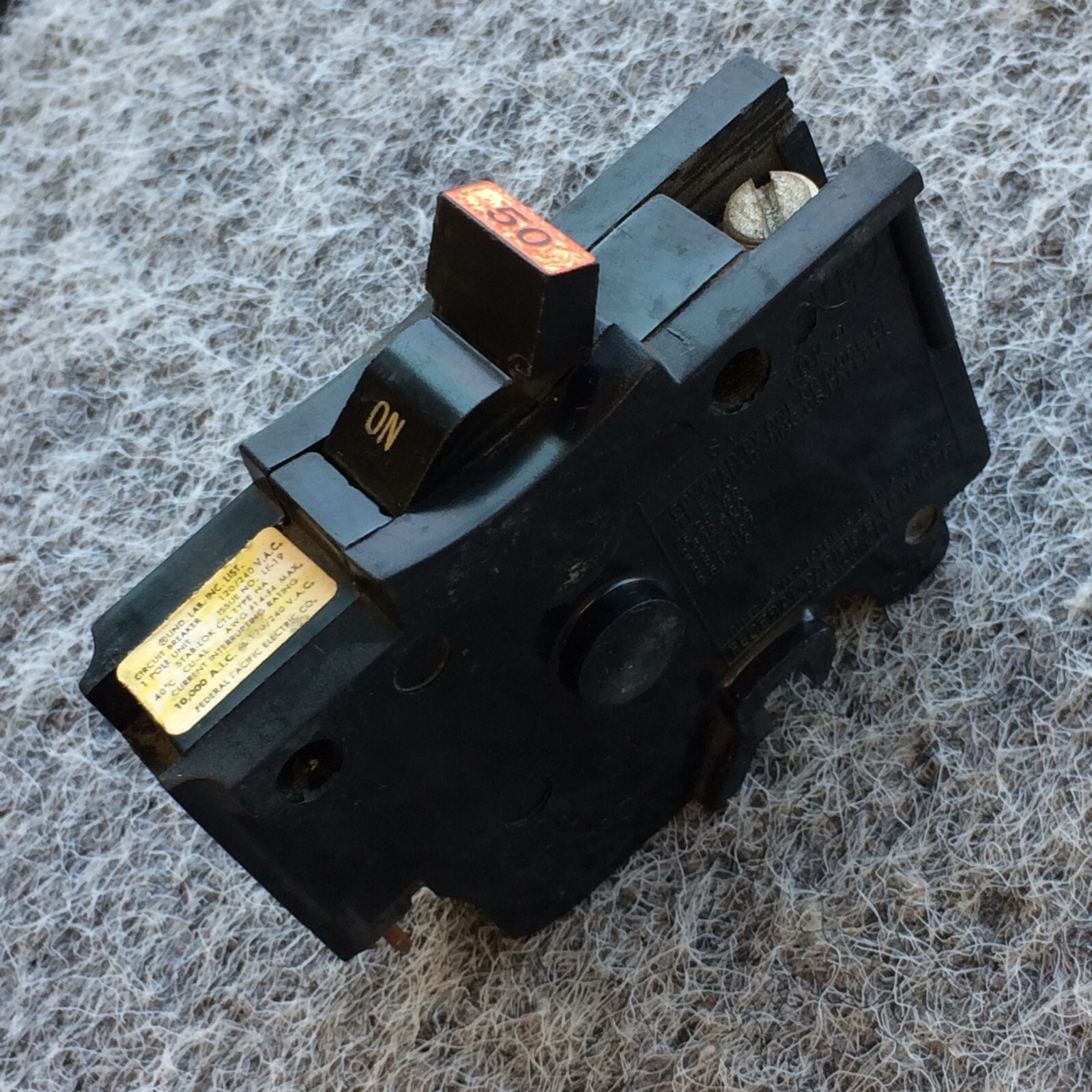 FEDERAL PACIFIC 50 AMP FPE 50 AMP 1 POLE NA150 STAB-LOK NA150 1″ Thick Wide