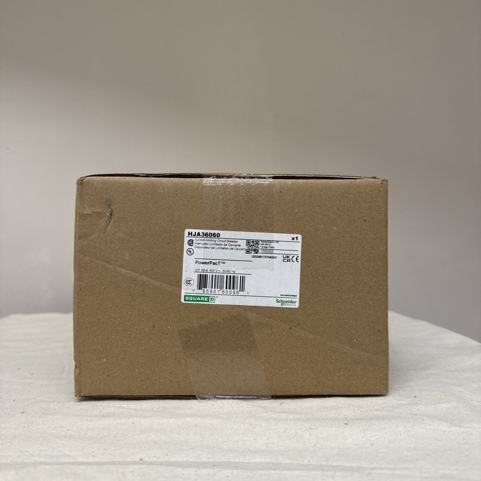 Square D HJA36060 Circuit Breaker 60A 3P 600V PowerPacT H I-Line 65kA@480V NEW